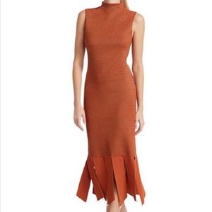 STAUD Glitter Sheath Dress with Pearls